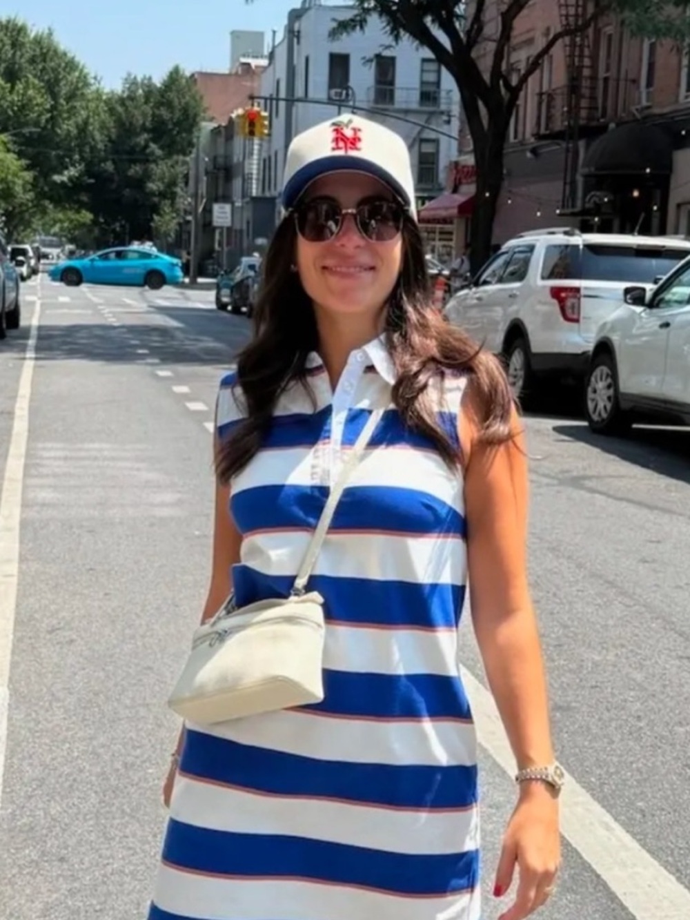 💙 STAUD Julius striped polo maxi dress size S NWOT